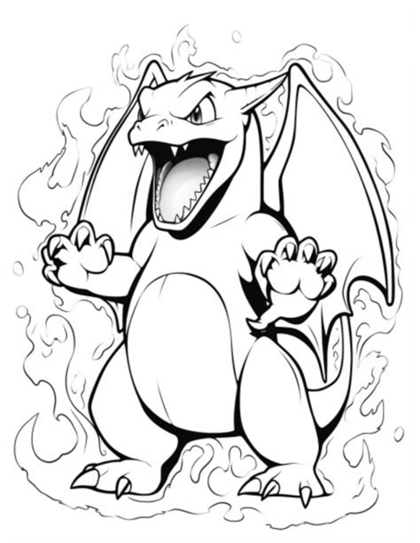 charizard coloring page|34 Chimerical Charizard Coloring Pages